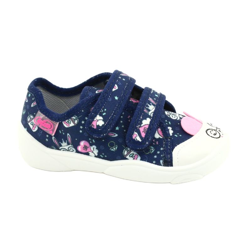 Befado Kinderschuhe 907P127 weiß navy blau rosa silber-