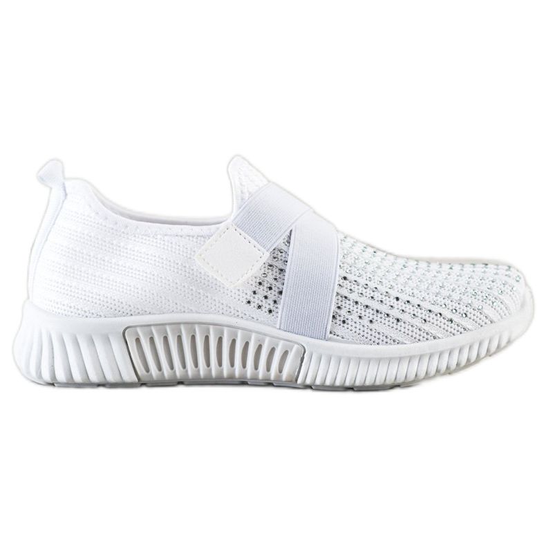 SHELOVET Sportschuhe mit Kristallen weiß