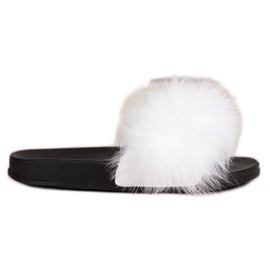 Bona Modische Flip-Flops mit Fell weiß