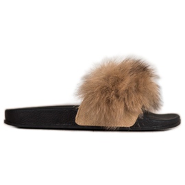 Bona Modische Flip-Flops mit Fell braun