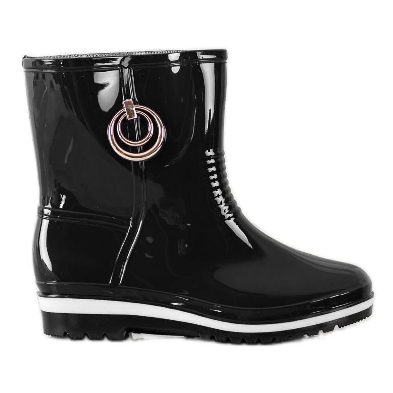 Bona Galoschen mit goldenem Ornament schwarz
