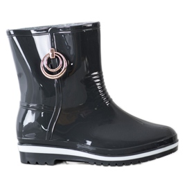 Bona Galoschen mit goldenem Ornament schwarz