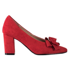 Rote Pumps mit Vinceza-Schleife