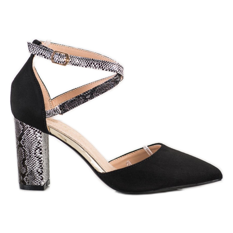 S. BARSKI Stilvolle Pumps auf einer Säule schwarz