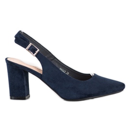 Pumps mit offenem Absatz von Sergio Leone blau