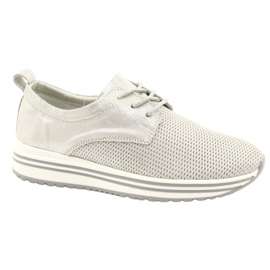 Damen Sportlederschuhe Jezzi 21PB32-3617 silber