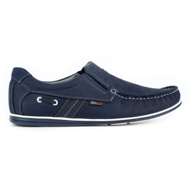 Kampol Herren Loafer mit Lochmuster für den Sommer 53/53/P marineblau