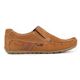 Kampol Herren Loafer mit Lochmuster für den Sommer 53 / BR / P braun