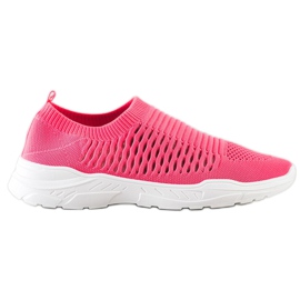 Ideal Shoes Bequeme Sneakers mit Lochmuster rosa