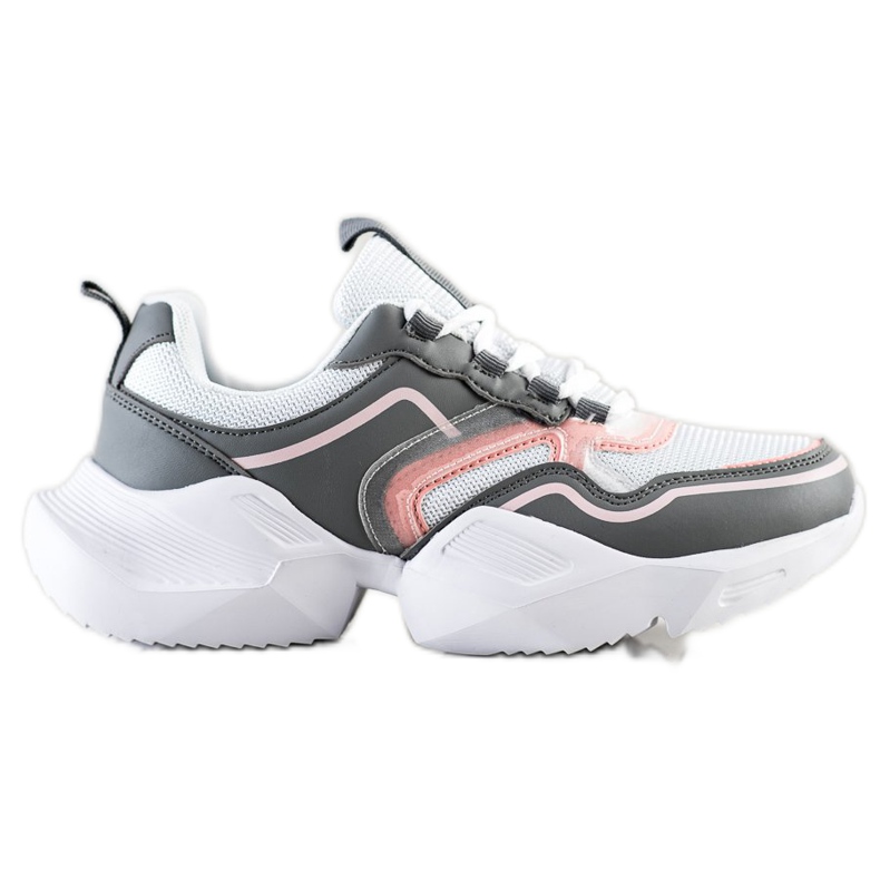 SHELOVET Leichte Sport-Sneaker weiß rosa grau