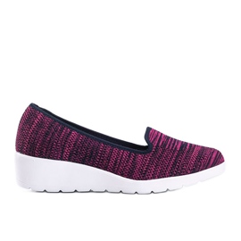 Rosa Ballerinas auf dem Keil Emerson navy blau