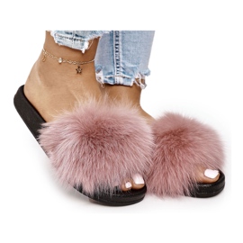 PS1 Damen Hausschuhe mit Fell Rosa Belmondo