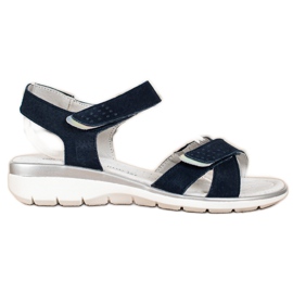Ledersandalen mit Klettverschluss VINCEZA marineblau