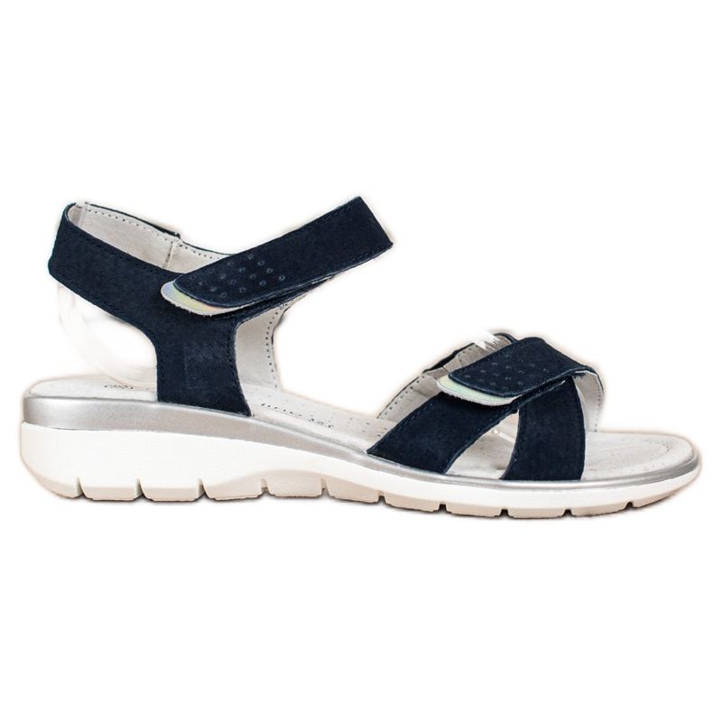 Ledersandalen mit Klettverschluss VINCEZA navy blau
