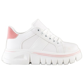 SHELOVET Weiße Turnschuhe auf der Plattform