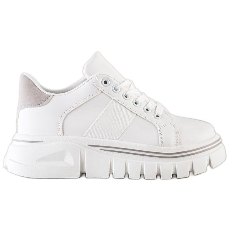 SHELOVET Weiße Turnschuhe auf der Plattform