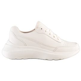 SHELOVET Klassische Sneakers aus Öko-Leder beige