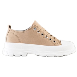 SHELOVET Beige Sneakers auf der Plattform
