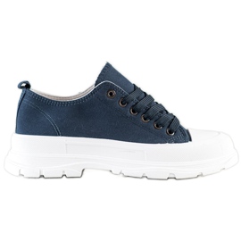 SHELOVET Marineblaue Turnschuhe auf der Plattform navy blau