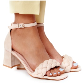 PS1 High Heel Sandalen aus Wildleder Beige Long Island