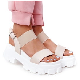 PS1 Vagabond Beige Plateau-Sandalen