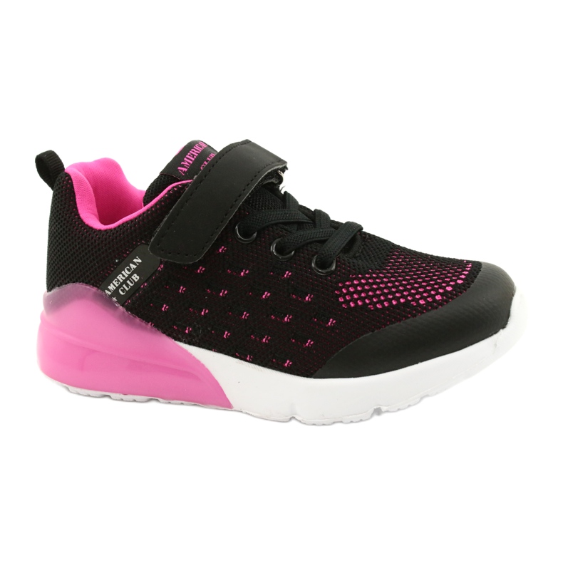 American Club Mädchen Sportschuhe mit Klettverschluss RL12 / 21 Schwarz rosa