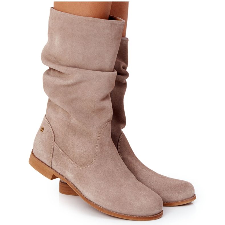 Wildlederstiefel für Damen Maciejka 05057-04 Beige braun