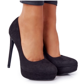 PS1 Klassische schwarze Wildleder-Heels Margharita