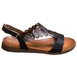 Modische Sergio Leone Sandalen schwarz