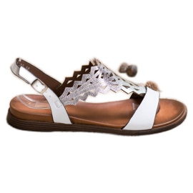 Modische Sergio Leone Sandalen weiß