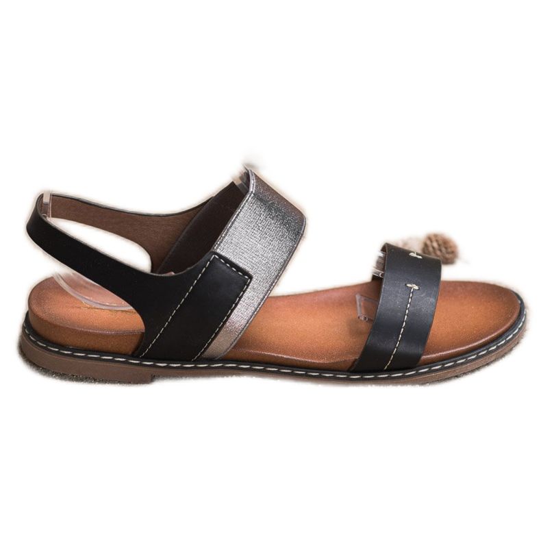 Sergio Leone Slip-On-Sandalen schwarz