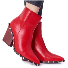 Damen Cowboystiefel mit hohem Absatz Lu Boo Rot
