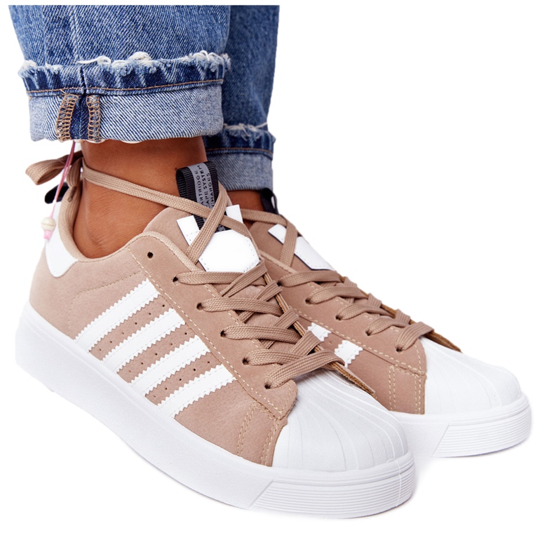 Damen Sneakers Weiß und Beige Los Angeles braun