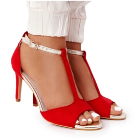 S.Barski Sandalen On Szpilce S. Bararski 280-58 Rot-Gold golden