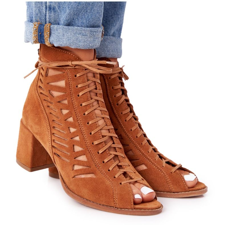 Wildleder Openwork Stiefel Maciejka Rot 04040-29 braun