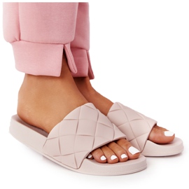 PS1 Beige Gummi-Hausschuhe für Damen Let's Swim braun