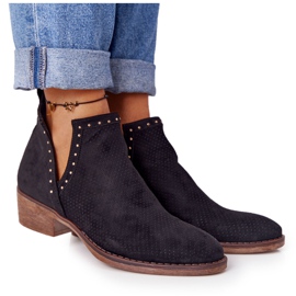 PS1 Schwarze Clever durchbrochene Stiefel mit Cut-Outs