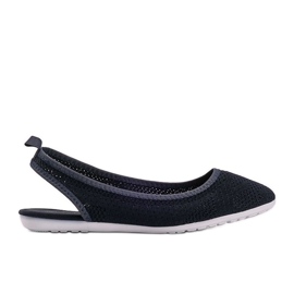 Frida marineblaue Lederballerinas