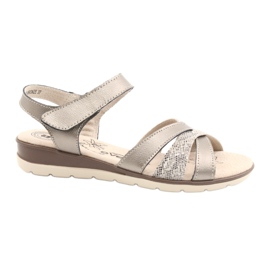 Evento Bequeme Ledersandalen 20SD20-2174 Bronze beige braun mehrfarbig