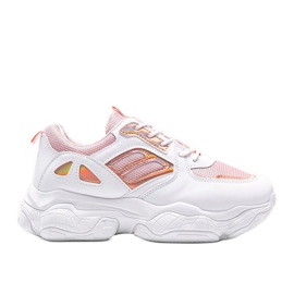 Pink-weiße Sneaker auf dicker Annette-Sohle mehrfarbig