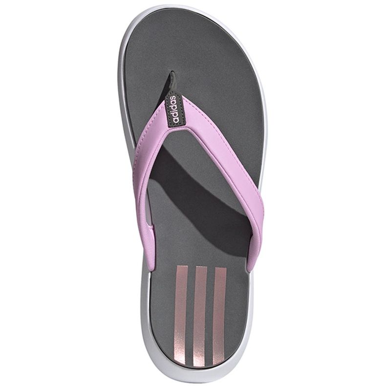 Adidas Damen Comfort Flip Flop Hausschuhe grau-rosa FY8658