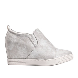 Weiß glänzende Jayla-Sneaker für Damen silber-