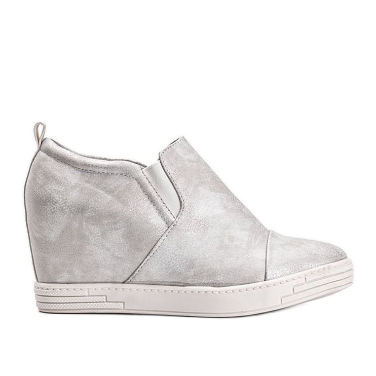 Weiß glänzende Jayla-Sneaker für Damen silber-