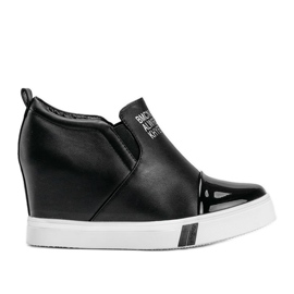 Schwarze Damen-Sneaker mit Caroline-Aufschrift