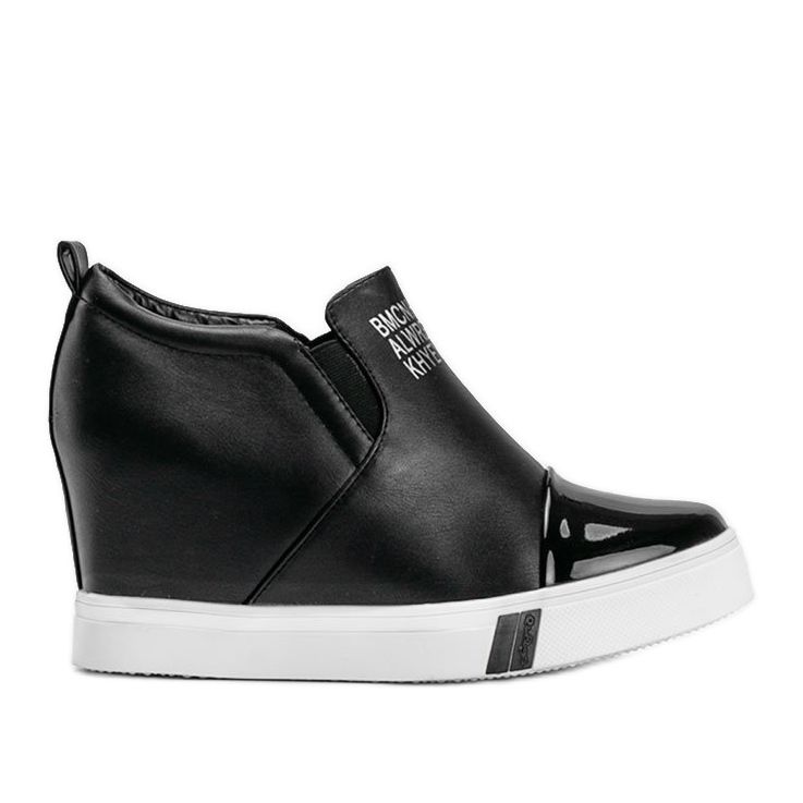 Schwarze Damen-Sneaker mit Caroline-Aufschrift