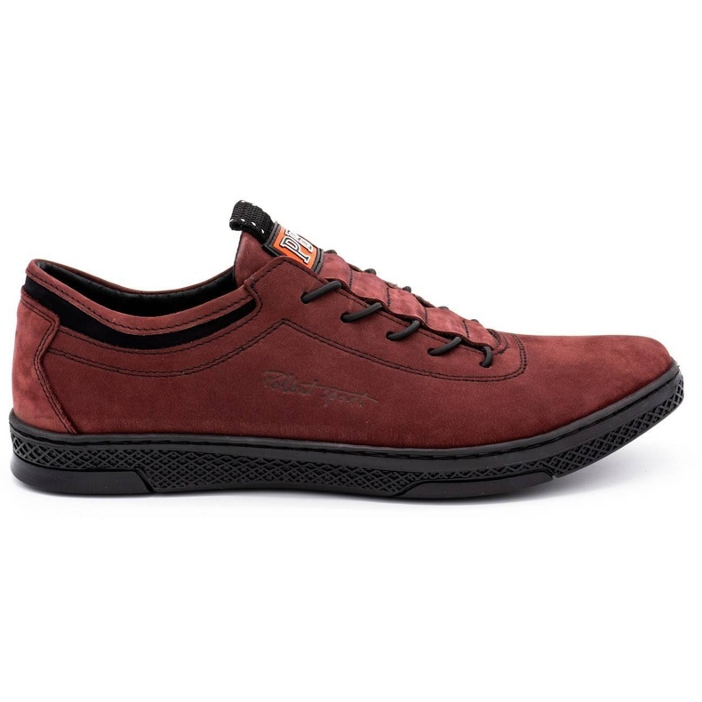 Polbut Herren Leder Freizeitschuhe K23 Burgund rot