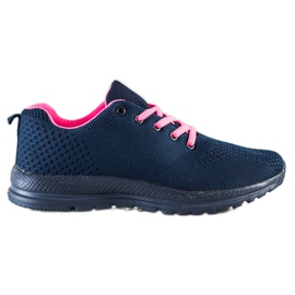 SHELOVET Leichte Sportschuhe navy blau rosa