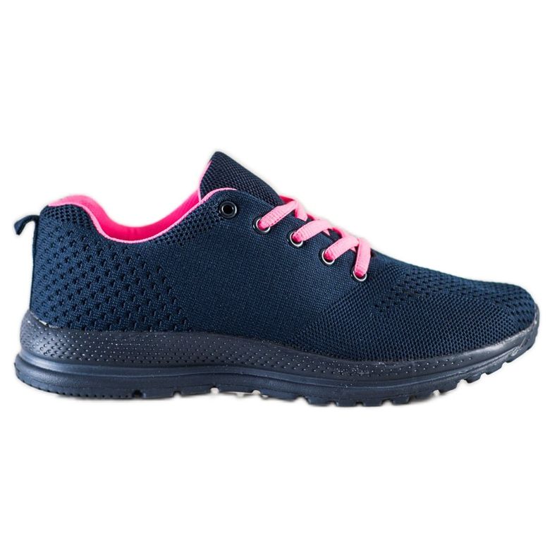 SHELOVET Leichte Sportschuhe navy blau rosa