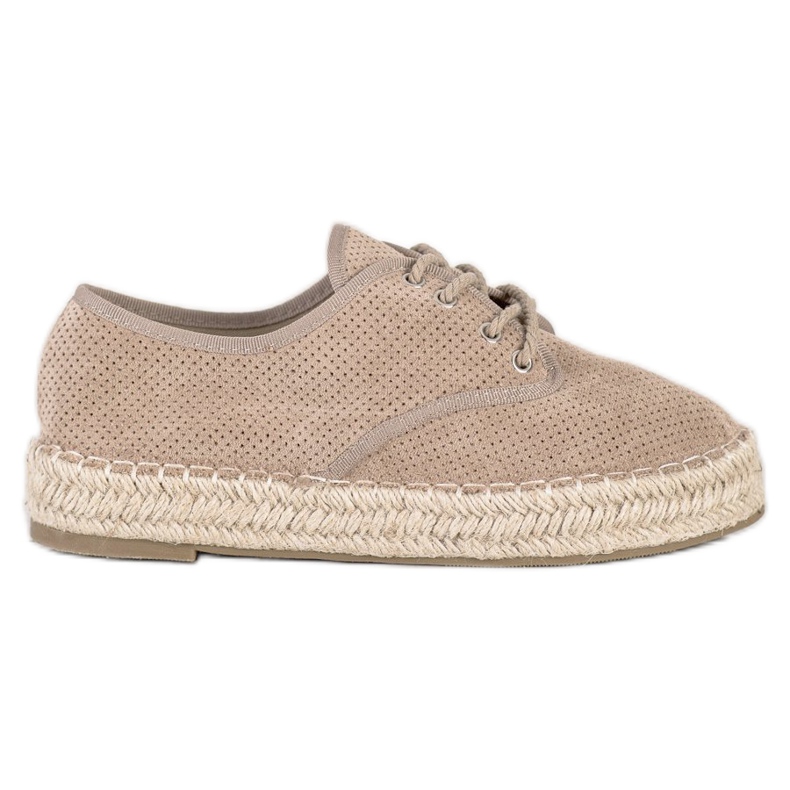 SHELOVET Espadrilles aus Wildleder beige