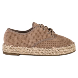 SHELOVET Espadrilles aus Wildleder braun